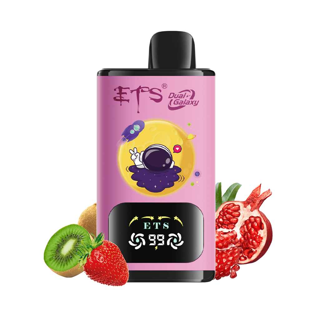 ETS Dual Galaxy 30000 bouffées Vape jetable 2 en 1, saveurs fruitées interchangeables, cigarette électronique rechargeable avec affichage numériq