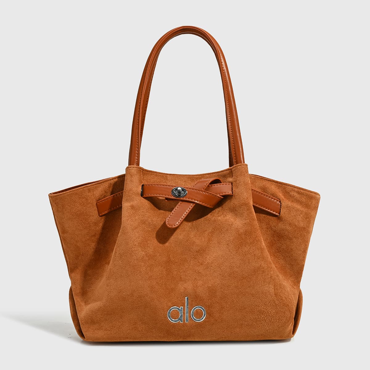 Sac cabas en daim alo, sac à main bandoulière vintage grande capacité pour femme, idéal pour les trajets quotidiens, 5 couleurs