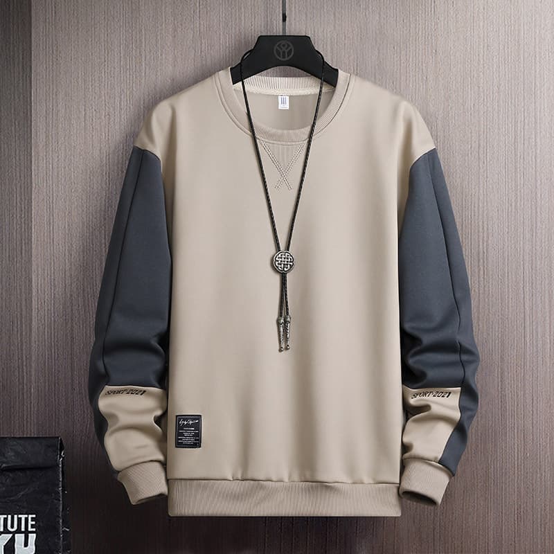Sweatshirt men spring new men's sweatshirt spring and autumn round neck new Korean loose long sleeved bottoming T shirt men