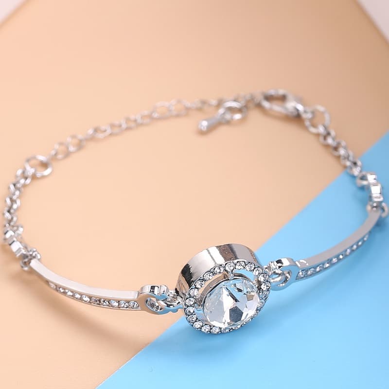 Ocean Heart Fashion Bracelet Zircon Crystal Bangle ins Wild Bracelet