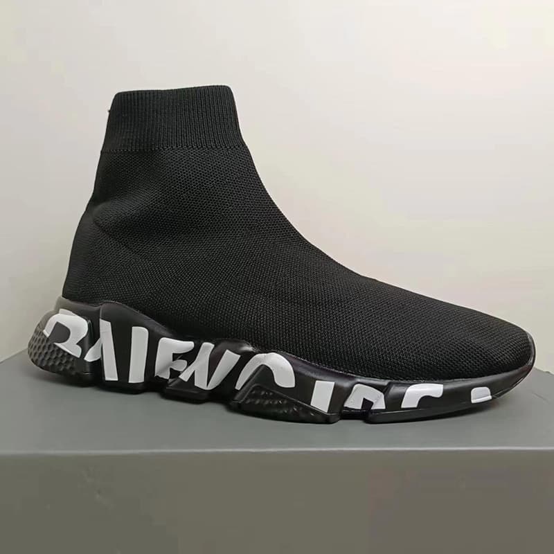 Chaussures chaussettes Baskets décontractées Hommes Femmes Speed Trainer Triple Noir Graffiti Blanc Bleu Rouge Semelle transparente Volt À lacets
