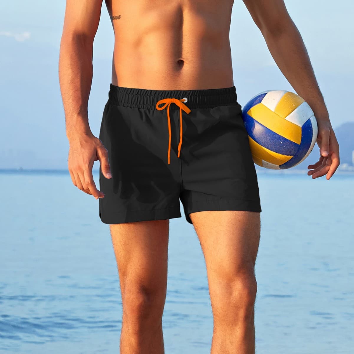 Men's Beach Shorts With Inner Mesh Three Quarter Pants Large Pants Fashionable Anti Embarrassment Quick Drying Swimming Trunks Source Manufacturer