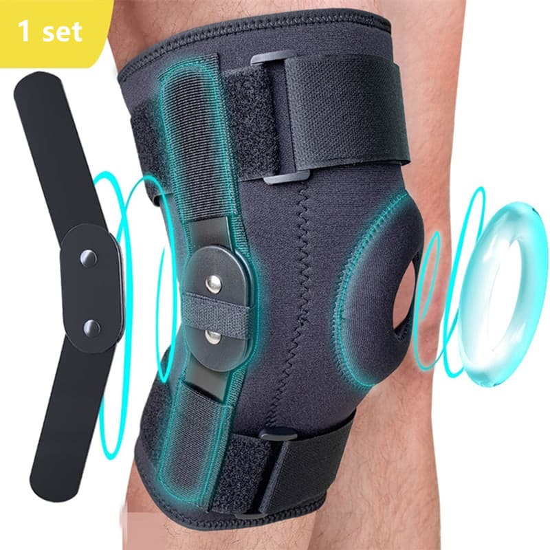 Hinged Knee Brace for Meniscus Tear: Adjustable Support for Knee Pain w/ Removable Metal Hinges & Built-in Side Stabilizers Knee