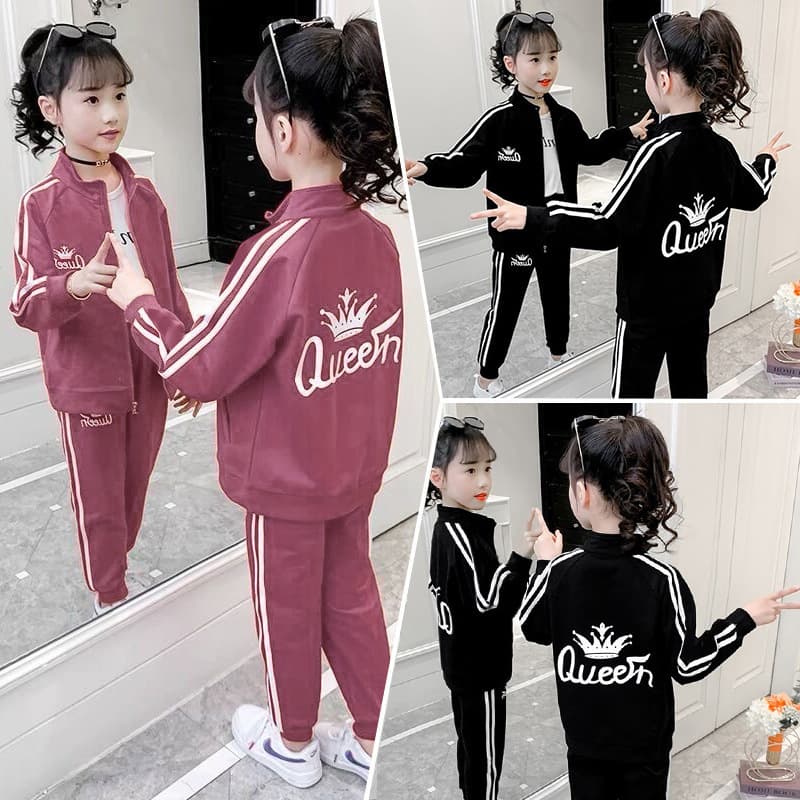 Children's Clothing Girls Sports Set Spring And Autumn Clothing Children Fashion Girls Casual Two-piece Set Tide