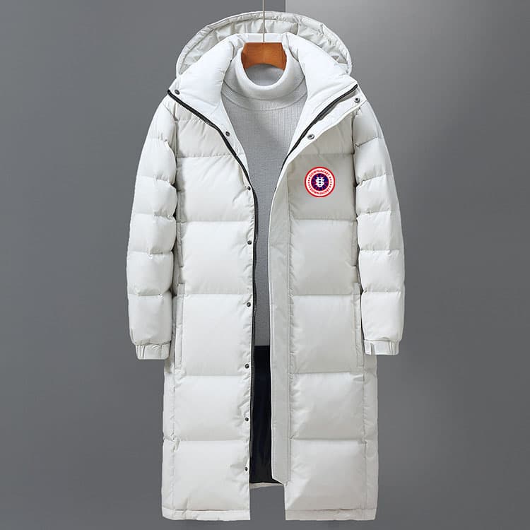 ​​Men's Long Winter Coat – Knee-Length Windproof Parka With Hood For Outdoor & Streetwear​​