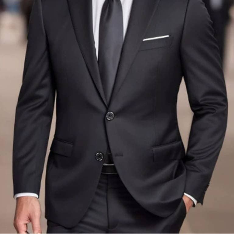 ​Men's Slim Fit Wedding Suit Set – Two-Button Notch Lapel Blazer & Dress Pants (Black/Navy/Gray)​