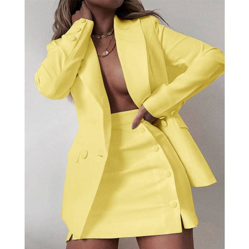 Women's Clothing fashion suit tops + short skirt two-piece suits