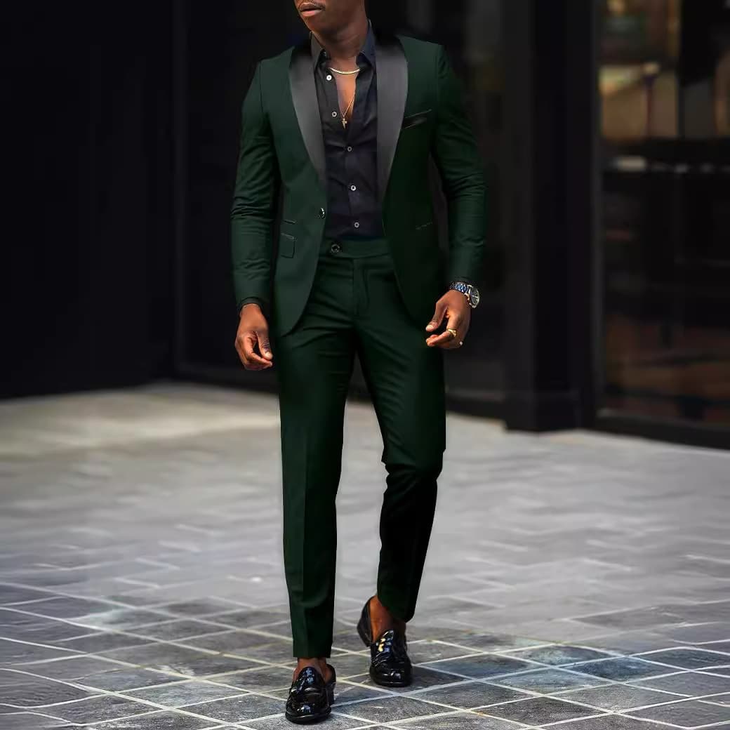 Men's Clothing business casual suit suit men's wedding groom slim suit two piece suit