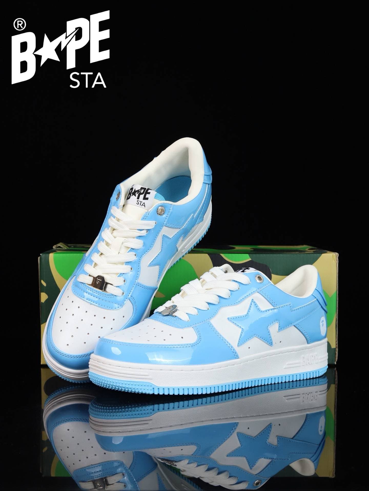 Chaussures de planche classiques en cuir laqué A BATHING-APE, Air Force n°1, pour hommes et femmes, 22 couleurs disponibles