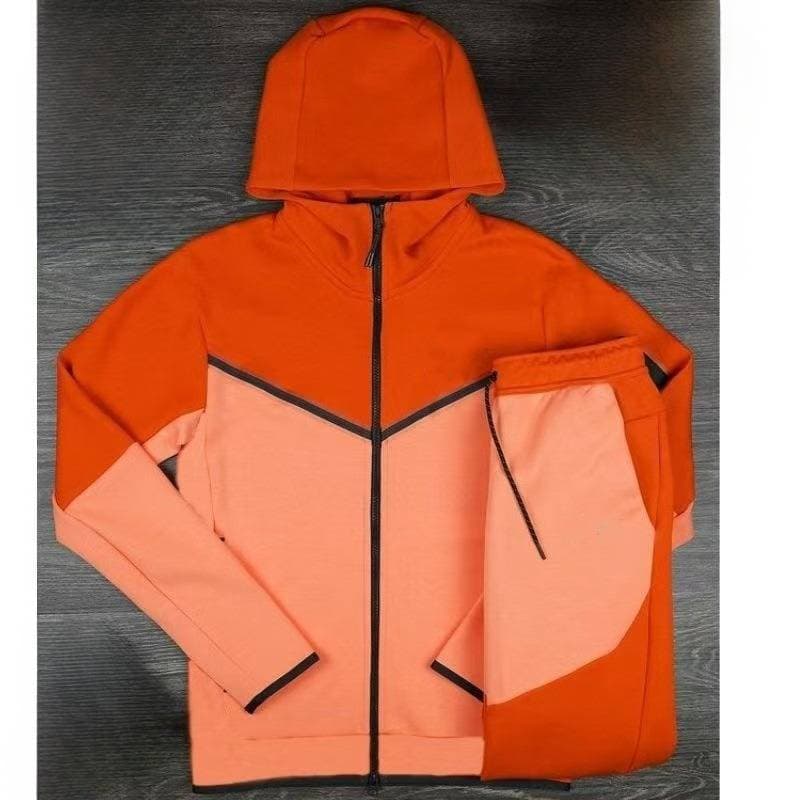 Men's Zip-Up Hoodie & Jogger Set – Contrast Stitch Athletic Two-Piece (S-XXXL, Breathable Poly-Cotton, Streetwear Essentials)​