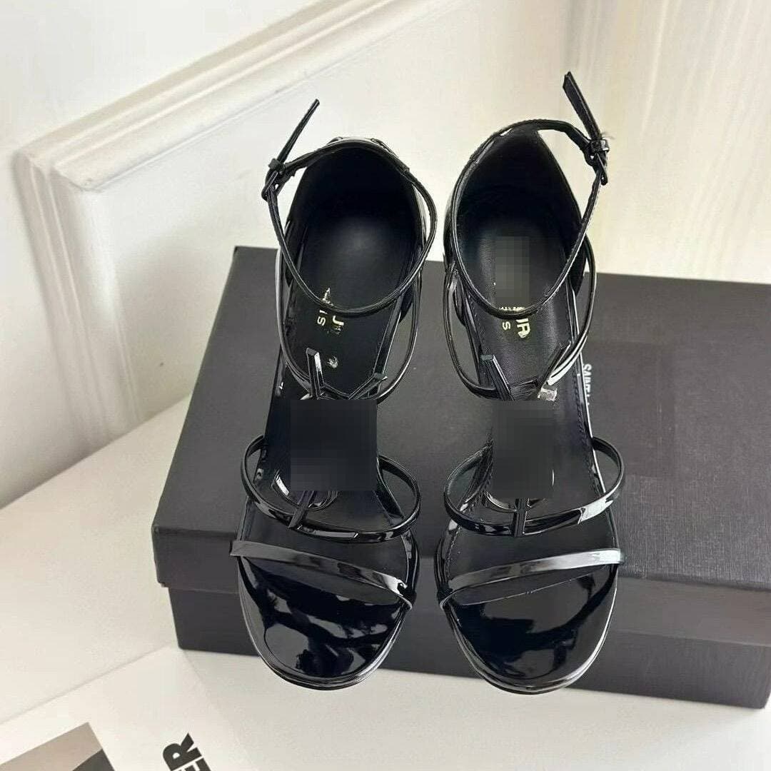 Escarpins sexy à talons hauts, noirs, en cuir, collection 2025