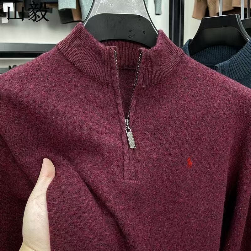 Pull mi-montant décontracté et tendance pour homme Lav-Xiaoma, collection automne-hiver, veste chemise chaude en maille zippée, taille 8