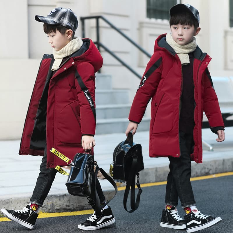 kid's clothing Children's medium long padded jacket large padded boy's padded jacket