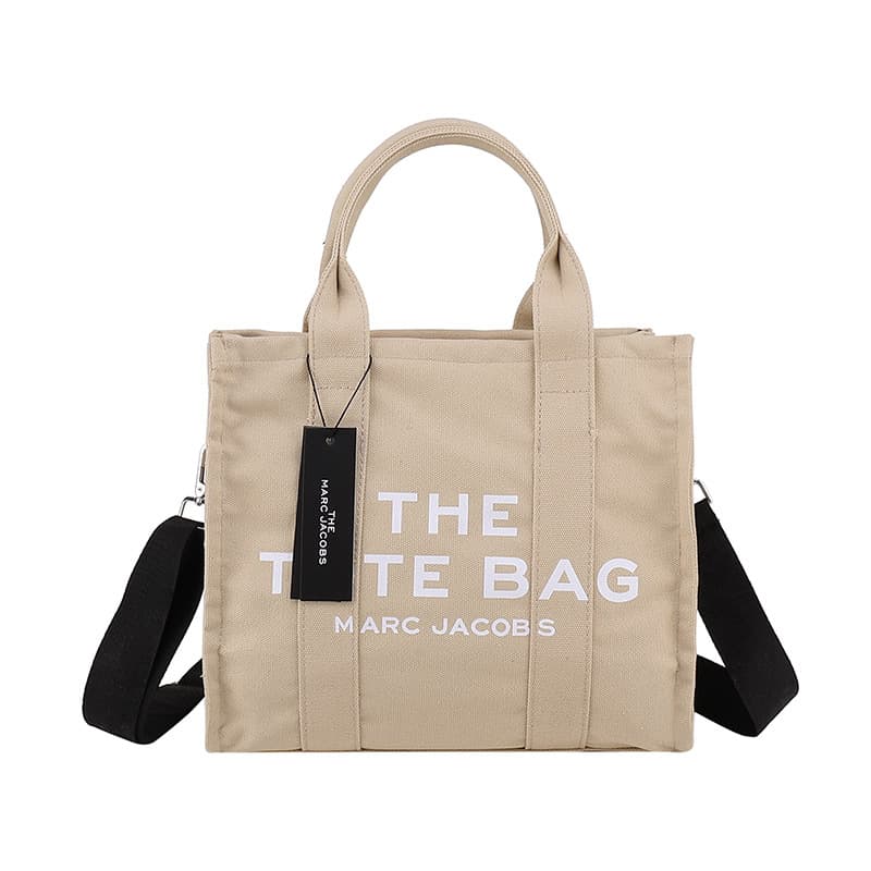 Sac fourre-tout à bandoulière en toile simple avec lettre de grande capacité