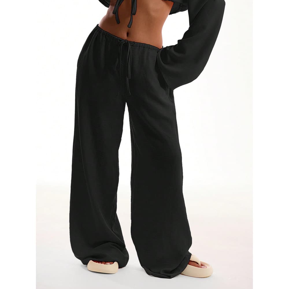 Women's Clothing Solid Color Casual Pants Loose Versatile Long Pants