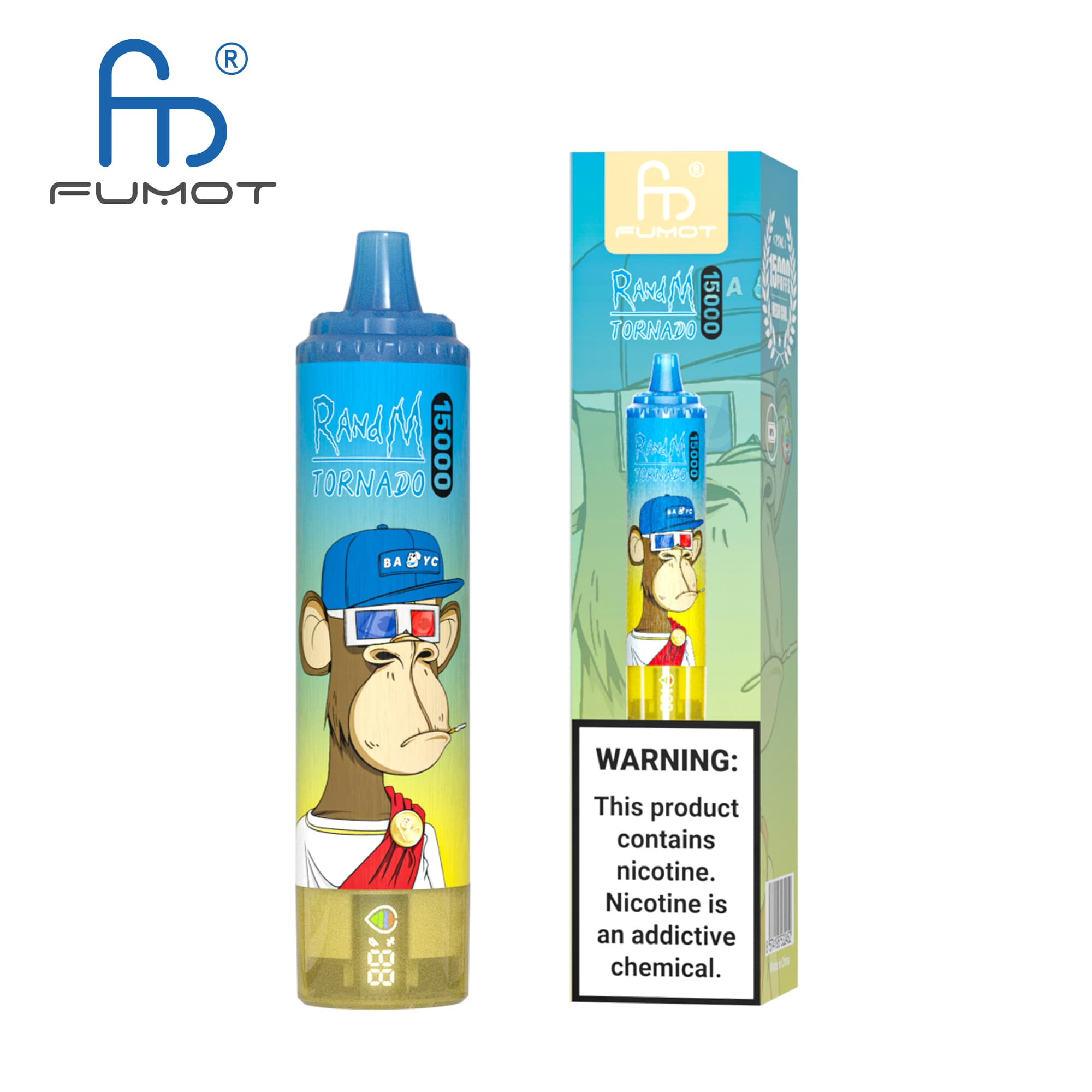 15PCS 15000 Puffs RANDM TORNADO Fraise Kiwi Saveur Fruitée Jetables Vape Cigarettes Électroniques Appareil Kit De Démarrage