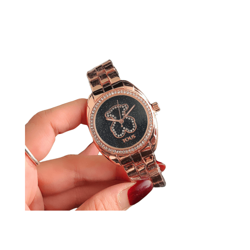 Montre de luxe à Quartz pour femmes, diamants étoilés, disque classique, ours myrte, amoureux des affaires, bracelet en acier, alliage