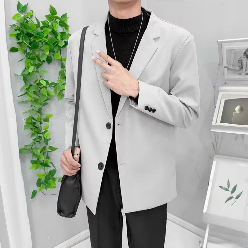 Men's Clothing Slim Fit Corduroy Blazer Jacket - Casual Business Suit For Stylish & Trendy Look (Black, Beige, Brown, Dark Gray, Light Gray)