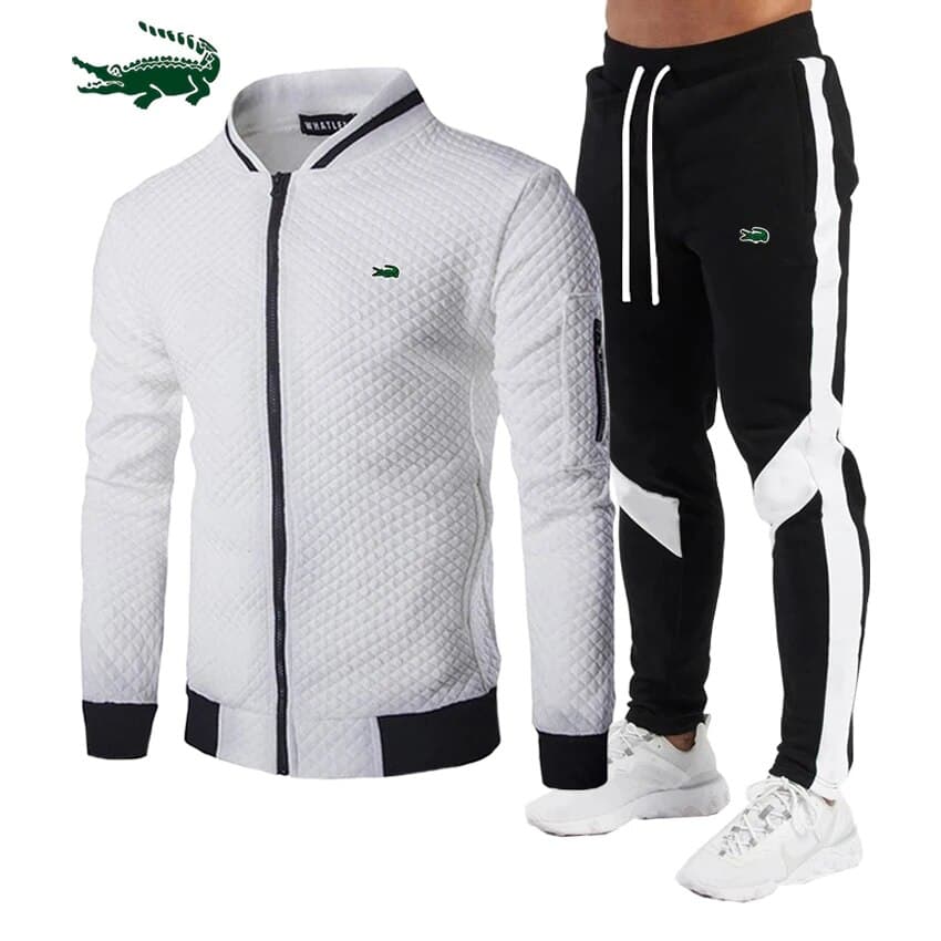 Ensemble de survêtement brodé de haute qualité pour homme.