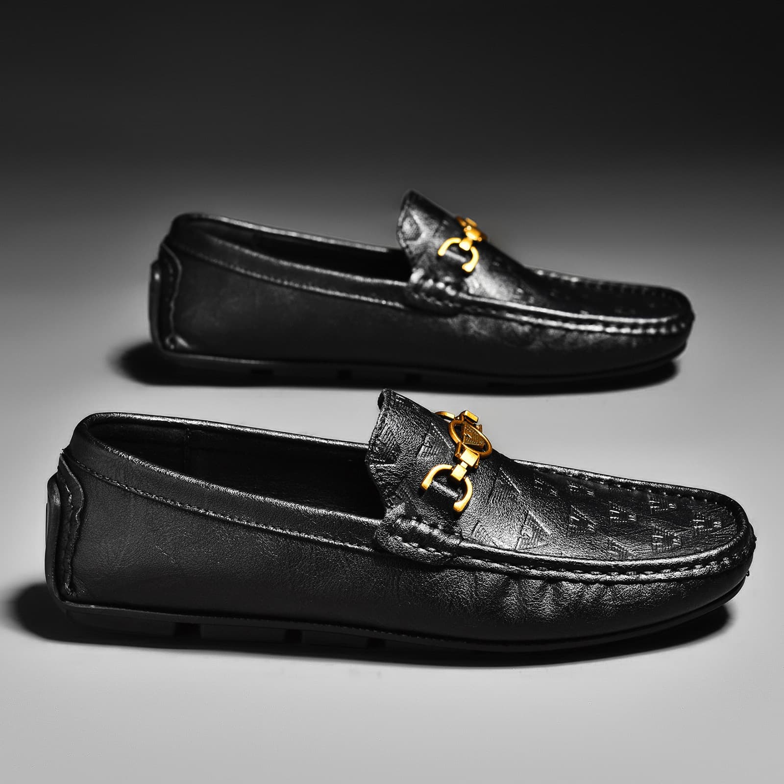 Men's live streaming cowhide bean lazy British casual men's leather shoes, driving shoes