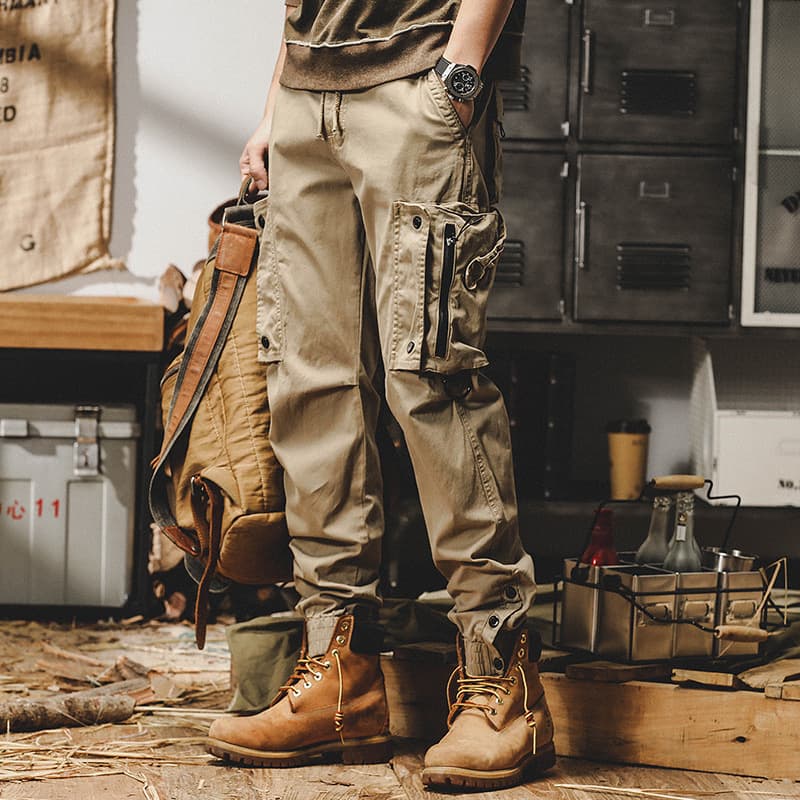 2023 New Cargo Pants Men Winter Man Y2k Harem Tactical Pants for Men Outdoor Fleece Multi-Pockets Cotton Casual Trousers