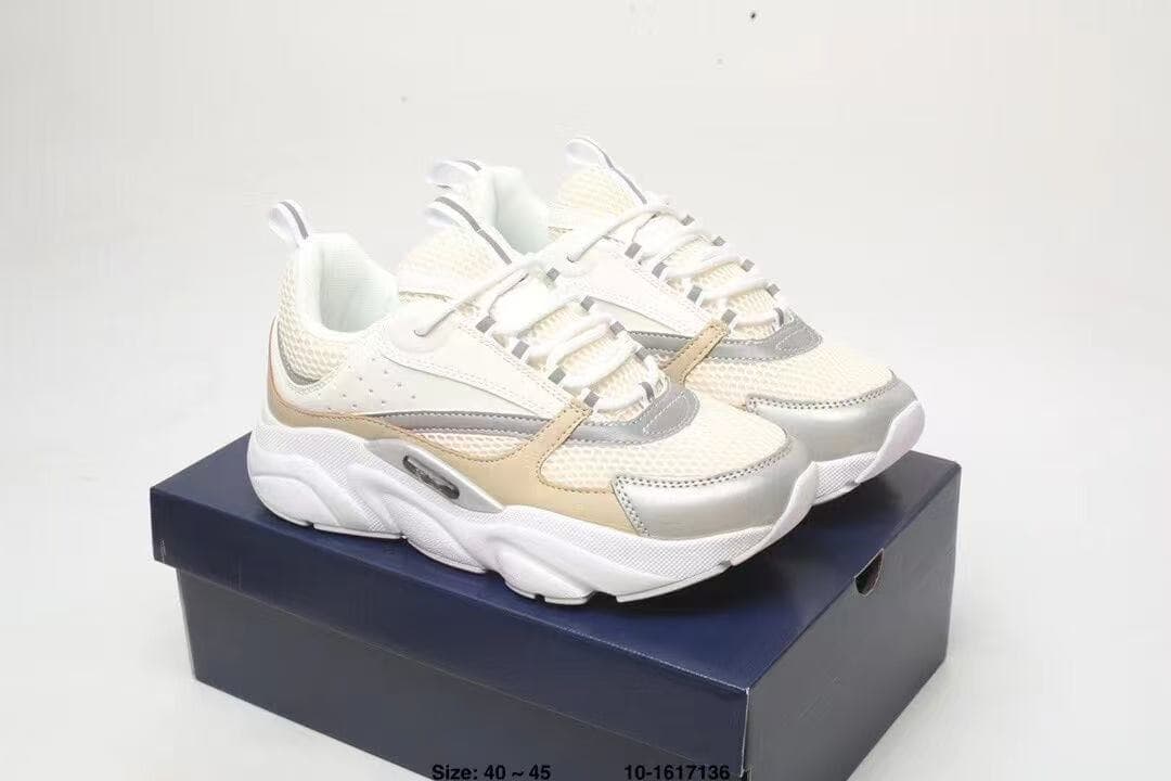 Chaussures basses de sport et de loisirs B22 en cuir et maille avec bride à logo pour homme
