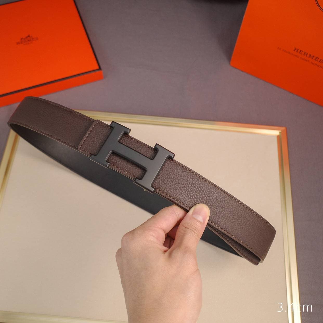Ceinture d'affaires pour homme en cuir de vache de haute qualité, durable, classique et polyvalente, idéale pour les déplacements quotidiens, cade