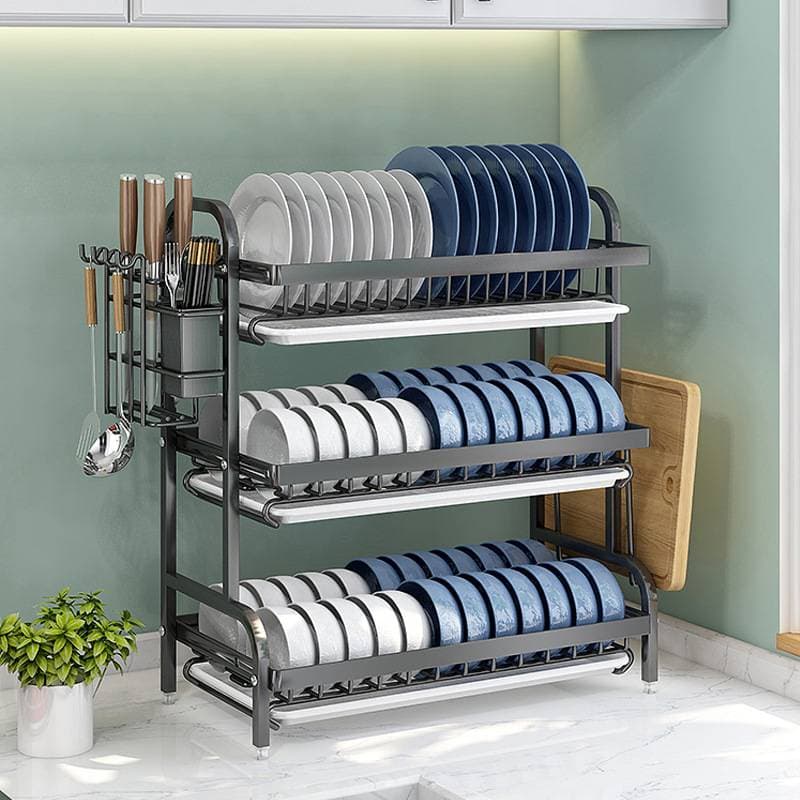 Kitchen Multi-Function Rack Dish Drainer Utensil Storage Shelf Home Use Drainage Dish Plate Holder Organization Stand