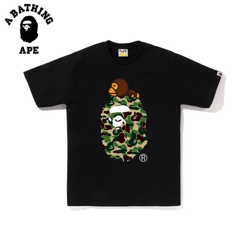 T-shirt à manches courtes pour homme avec imprimé gorille et camouflage A BATHING APE