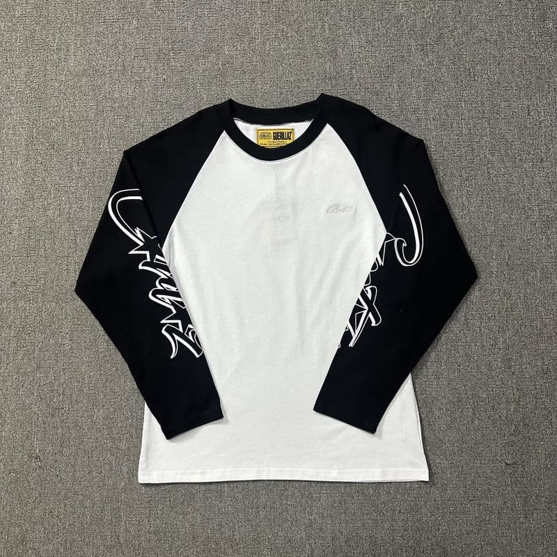T-shirt à manches longues pour homme, style rétro, décontracté, ample, hip-hop, imprimé licorne, CORTEIZ