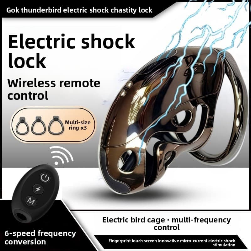 Eel Prison Love Electric Shock Remote Control Male Chastity Lock Adult Sex Toys