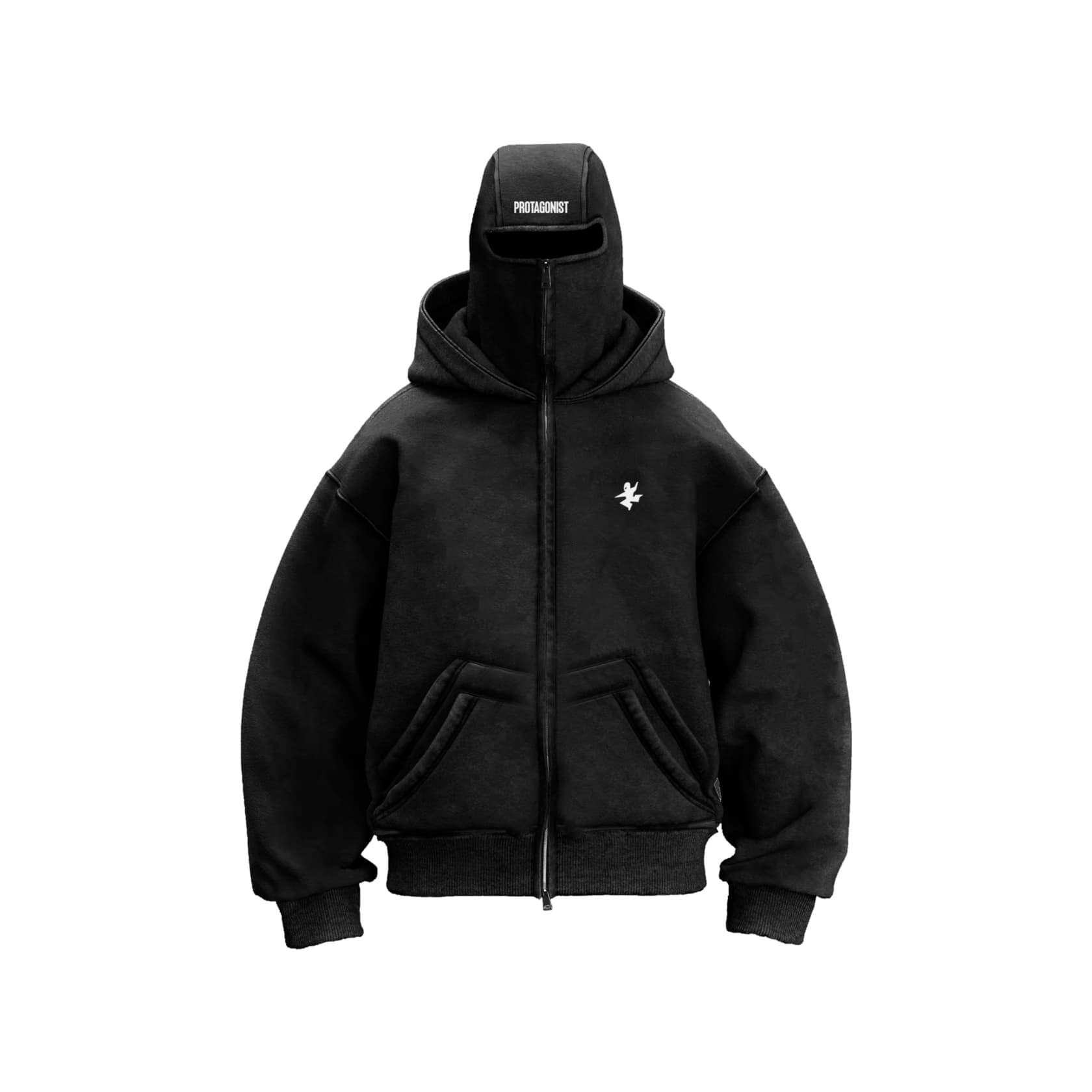 Men's Clothing Autumn And Winter New Letter Embroidered Double Hooded Hoodie Ninja Mask Unisex Fashion Brand Sweater