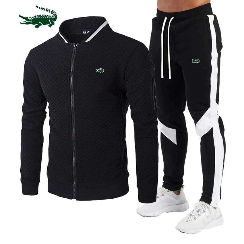 Ensemble de survêtement brodé de haute qualité pour homme.
