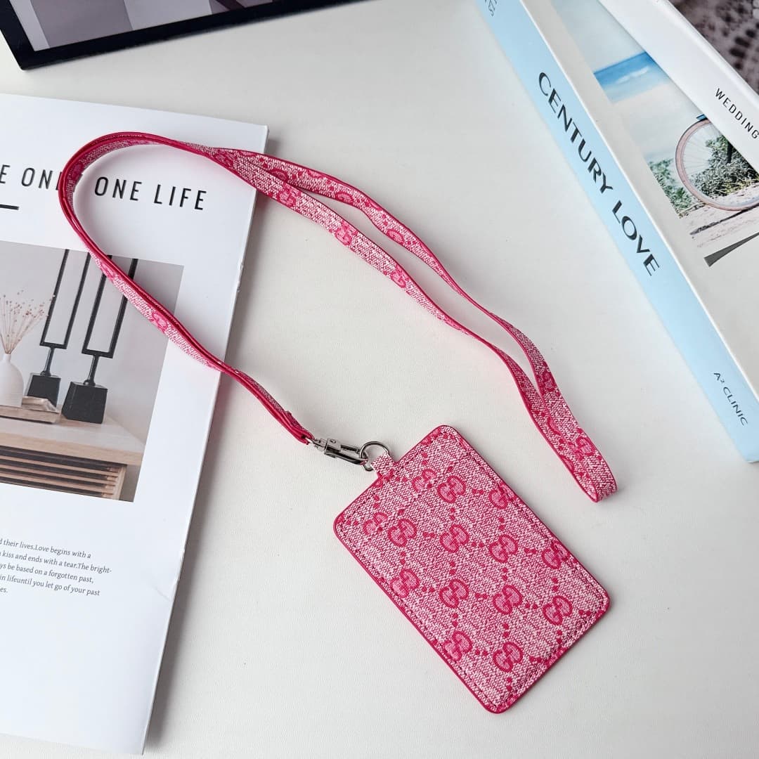 Porte-cartes d'identité tendance GUCCI, badge professionnel, boîte, porte-cartes + cordon