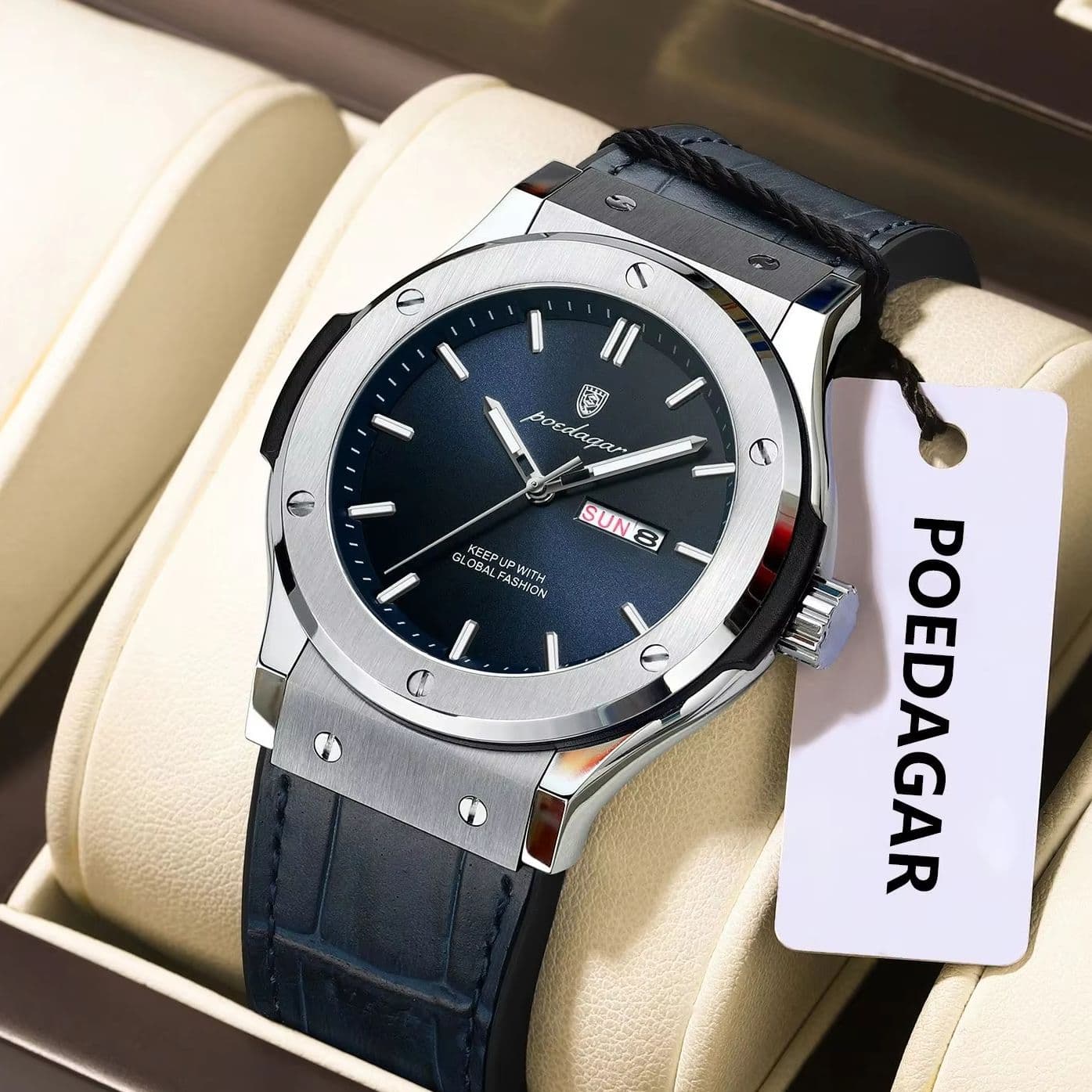Montre de luxe pour homme, étanche, lumineuse, avec date et semaine, bracelet en silicone, à quartz, tendance
