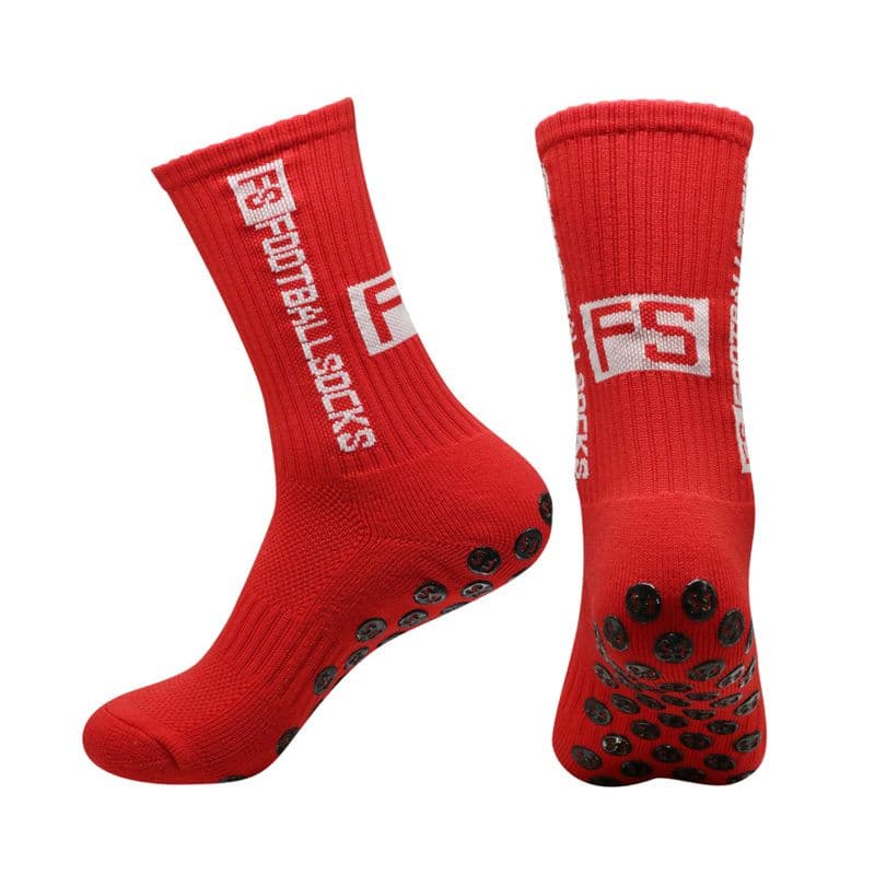 Chaussettes de football pour hommes et femmes, mi-mollet, antidérapantes, en silicone, à pois, pour le basket-ball et le yoga