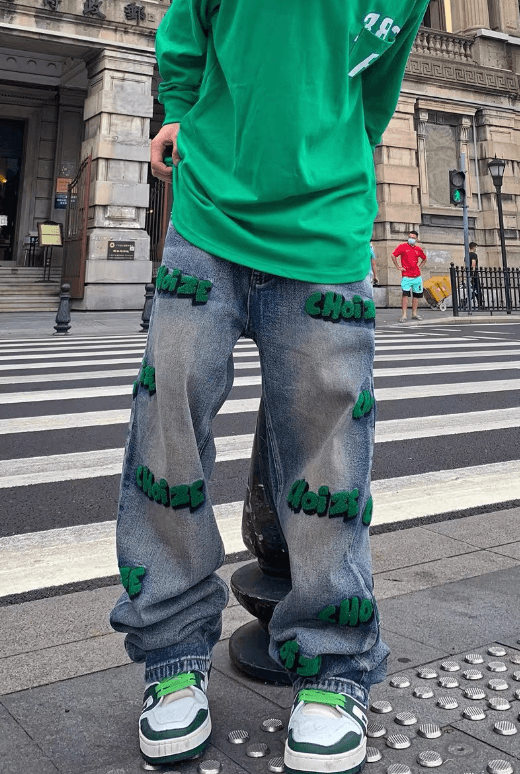 Men's New Retro Casual Jeans Trendy Loose Pants High Street Wide-leg Pants