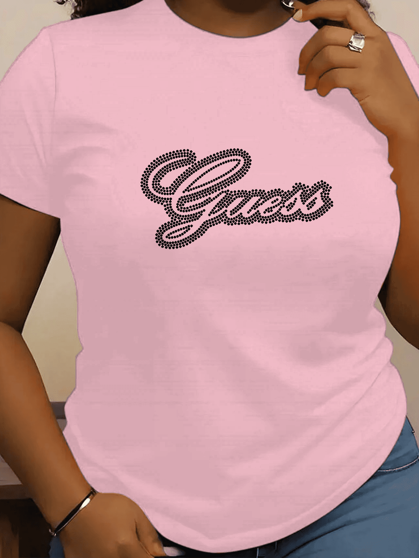 T-shirt d'été à manches courtes avec imprimé tendance pour femme