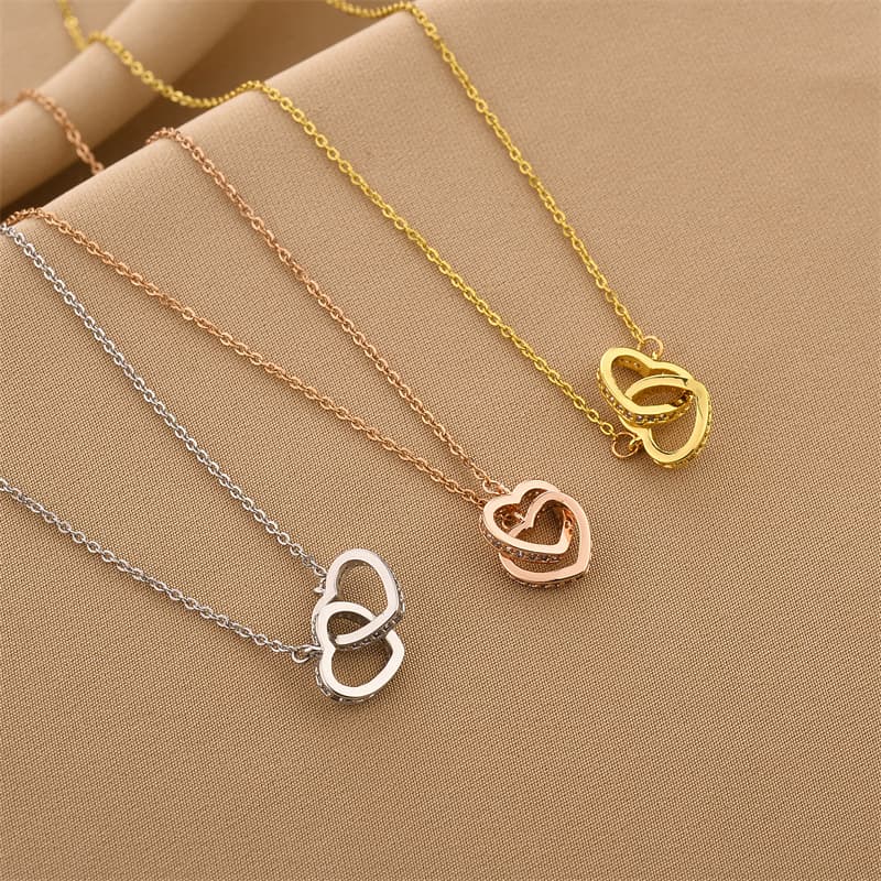 Heart Shaped Necklaces Romantic Simple Titanium Steel Necklace All-match Love Pendant Valentine's Day Popular Ladies Jewelry