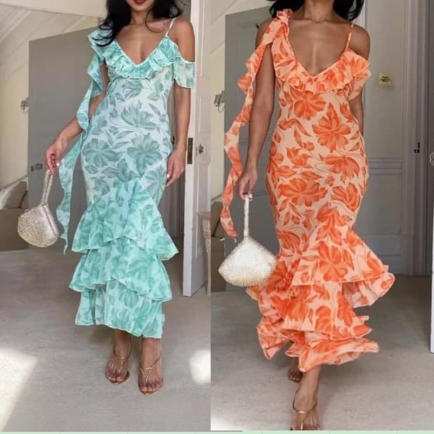 Women’s Clothing New Summer Summer Elegant Temperament Sleeveless V Neck Long Dress Slim Fit