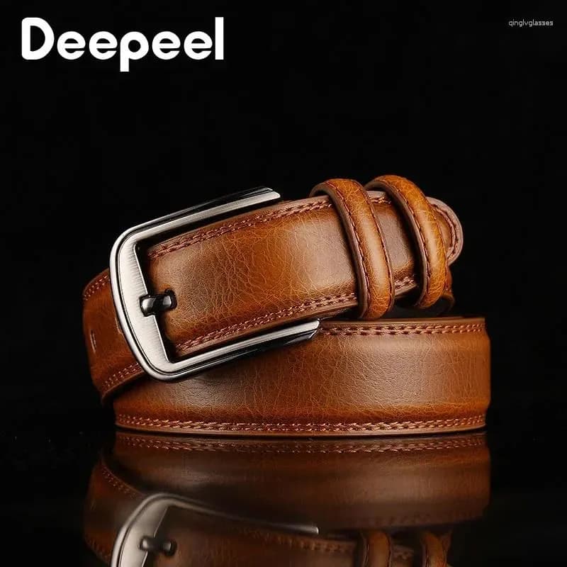 Belts 1Pc Deepeel 3.7 110-130cm Men's 2nd Cowskin Leather Male Designer Business Waistband Crafts For Adults Jeans