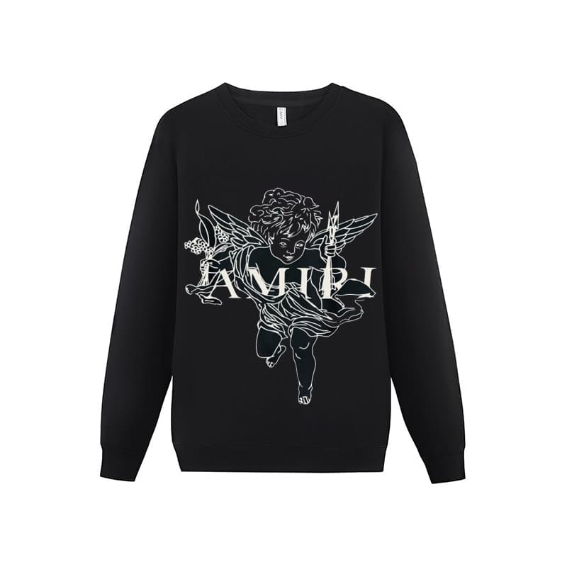 Sweat à capuche de sport blanc imprimé Cupidon pour homme, col rond, épais, ample, noir, collection printemps-automne