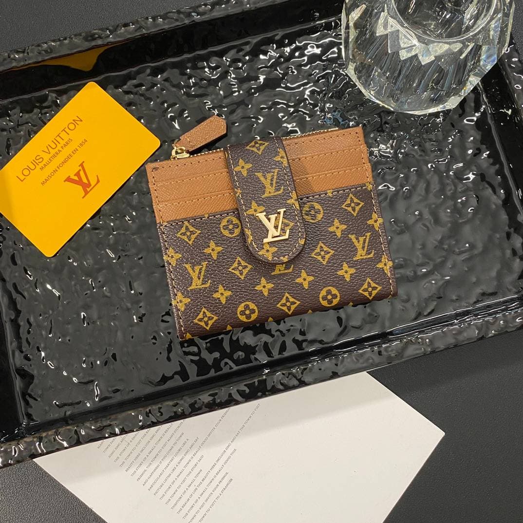 Portefeuille à la mode explosive en cuir de vachette synchrone à fleurs anciennes, doublure en fil importé, superbe sac à cartes
