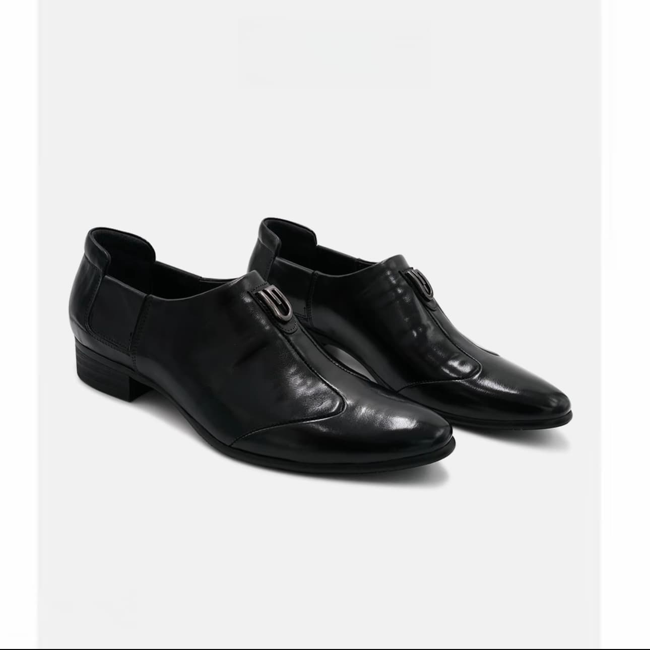 High-End Simple New Italian Light Luxury Fashion Cowhide Business Pointed Breathable British Style Genuine Leather Men's