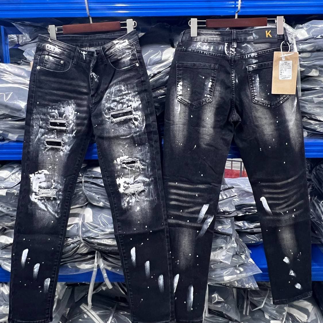 Streetwear Money Print Baggy Jeans For Men – Oversized Hip-Hop Denim Pants With Dollar Bill Design (High Waist, Straight-Leg, Cotton Blend, Black)