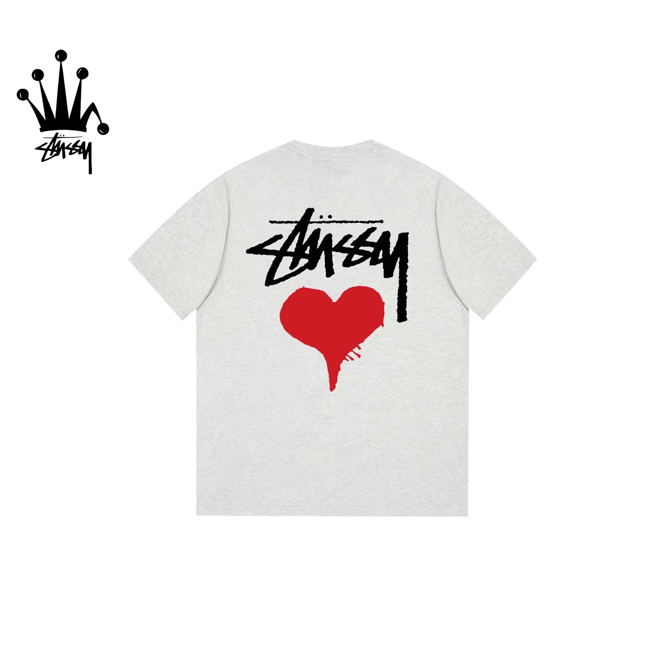Stussy Love Printed Pattern Pure Cotton Short Sleeved T-shirt