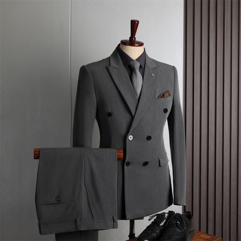 Men's clothing suit Double row men, formal attire business, leisure, fashion, Korean version, slim fit, large size, banquet, wedding, small