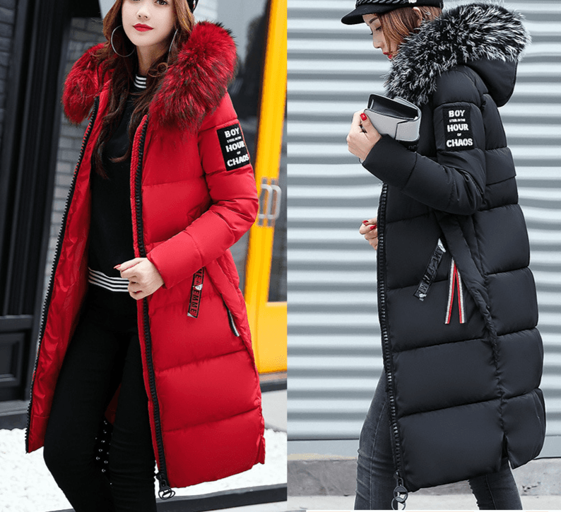 Women's Clothing New cotton padded jacket for women long styledown cotton jacket thickened over the knee fur collar cotton jacket soft winter coat