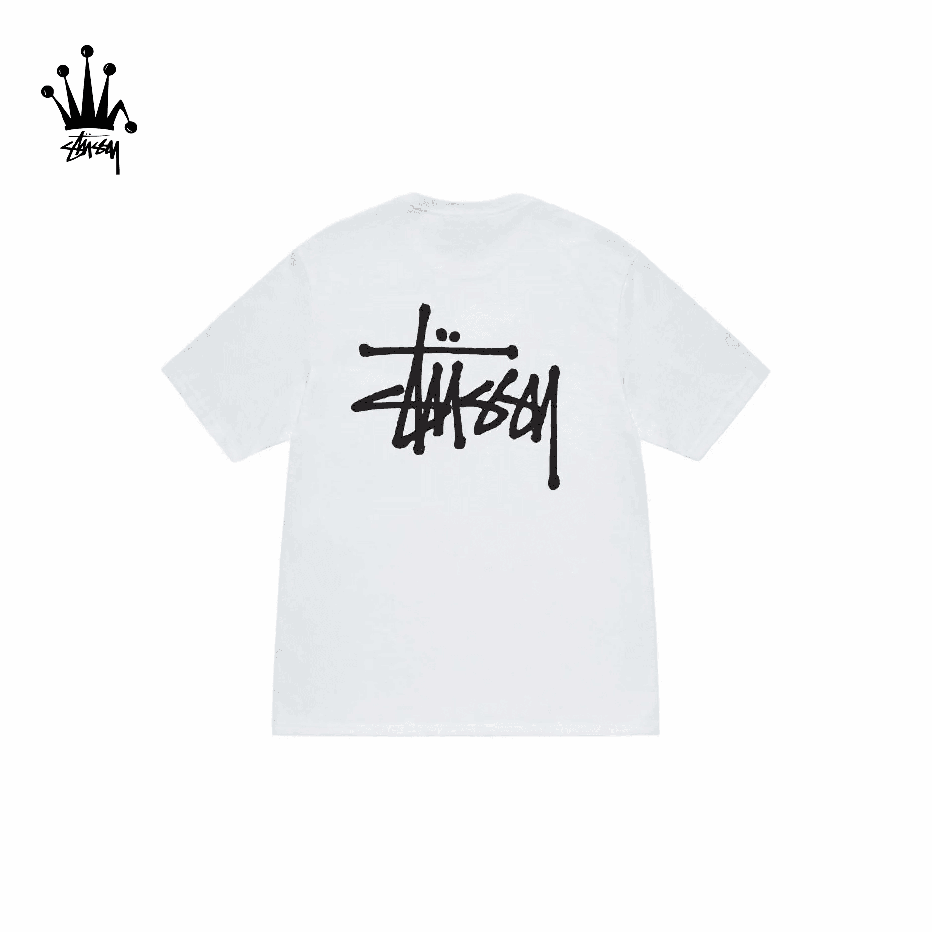 Stussy Round Neck Pullover Comfortable Pure Cotton Ribbed Letter Short Sleeved American Retro T-shirt For Both Men And Women