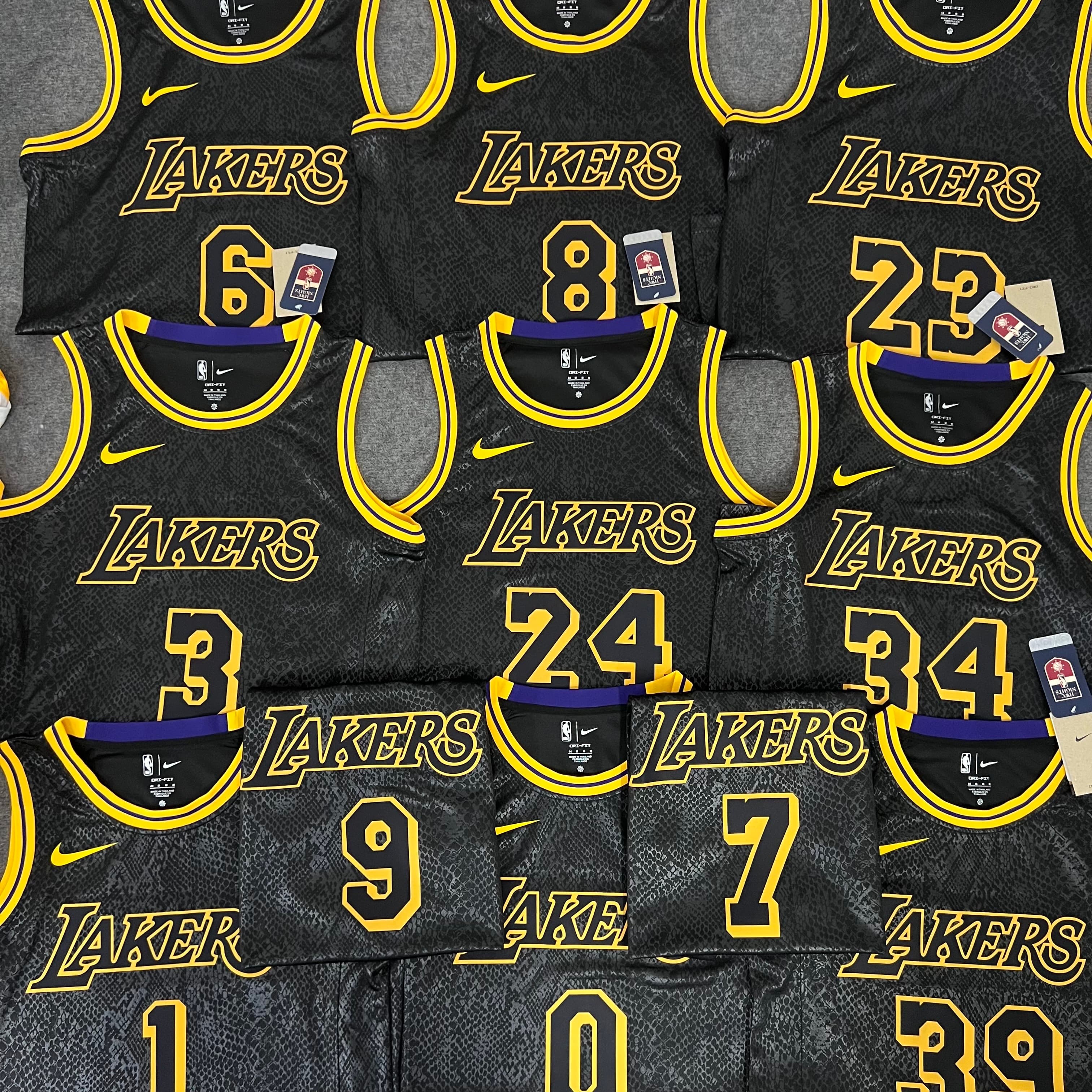 Los Angeles Lakers Adults Men's Dri-FIT Basketball James 23# Bryant 24# O'neal 34# Jersey All sizes Black
